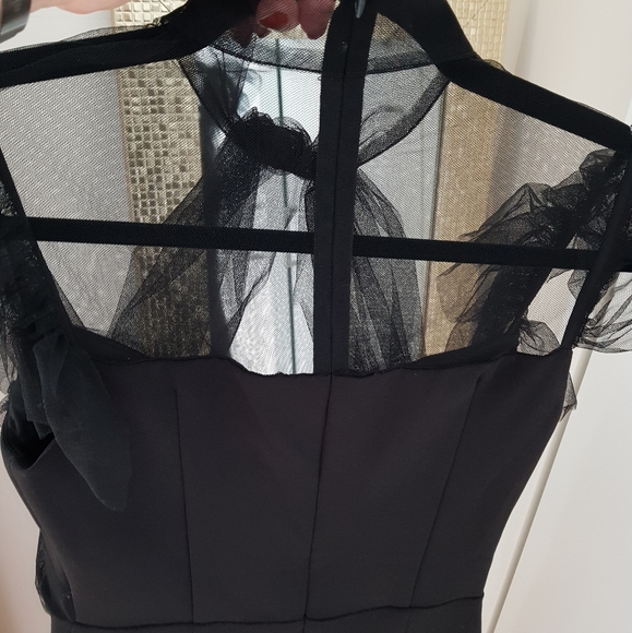 NWT Bianca and Bridgett "Jade" Elegant Midi Black Dress with Tulle Detail - Picture 9 of 16